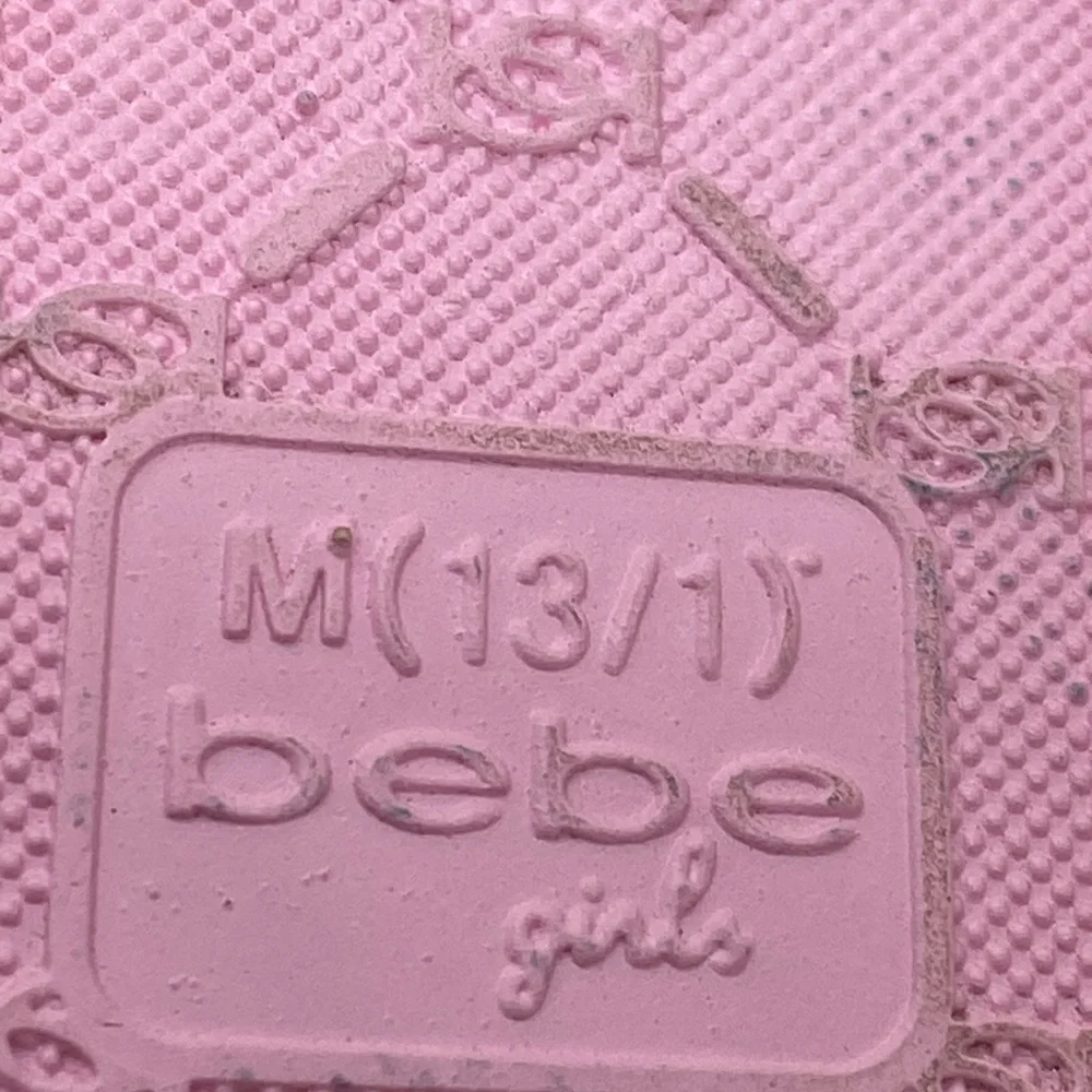 NWT Bebe Girls Pink Rainbow Rhinestone Slide Sandals Size 13/1